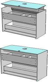 Corozo Столешница Алабама 80 М стекло белая – фотография-5